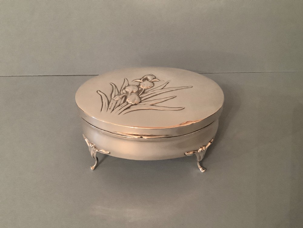 Antique Solid Silver Art Nouveau Jewellery Box