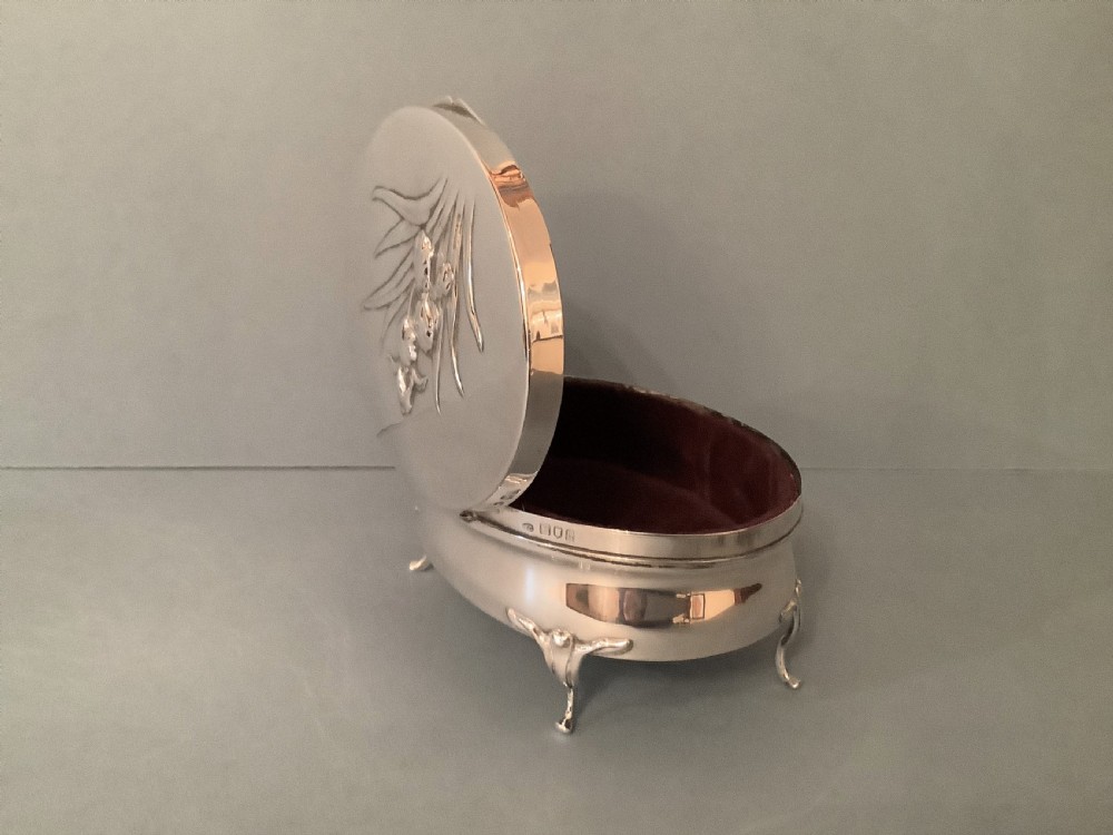 Antique Solid Silver Art Nouveau Jewellery Box View III