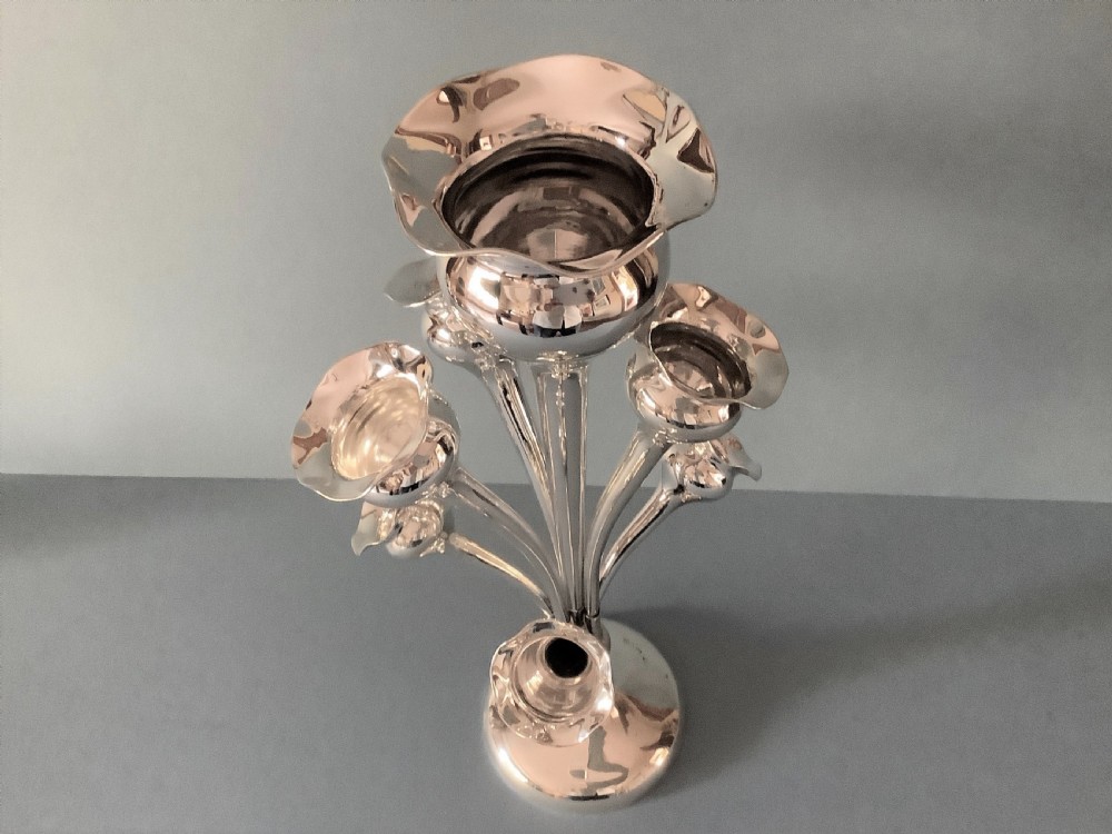 Antique Edwardian Solid Silver 7-Vase Epergne View IV