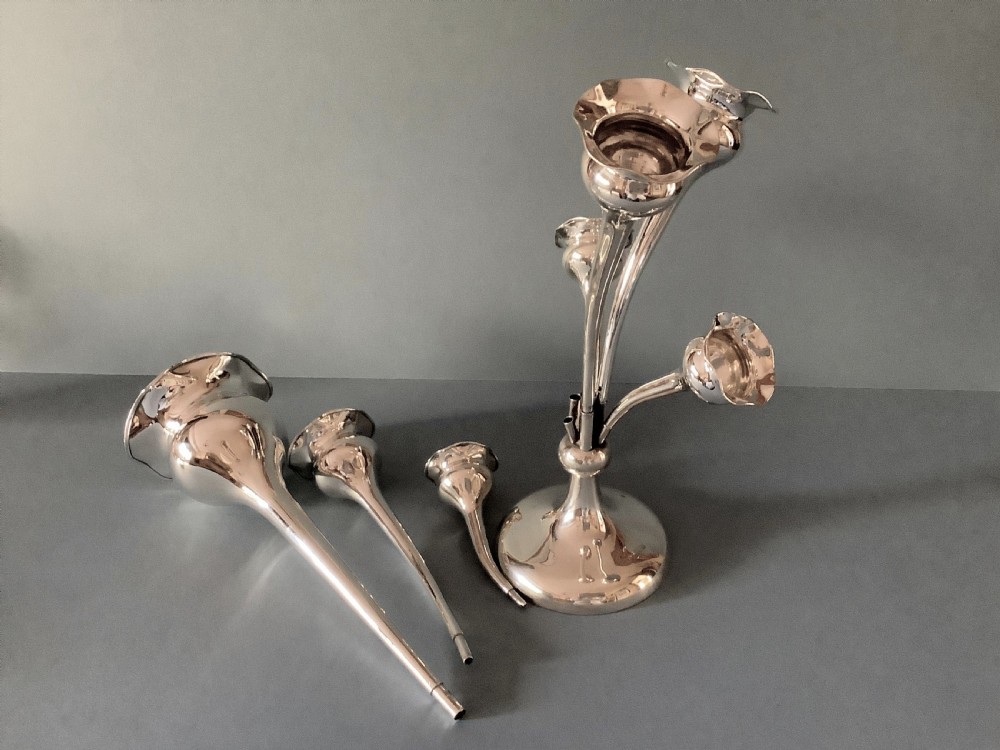 Antique Edwardian Solid Silver 7-Vase Epergne View V