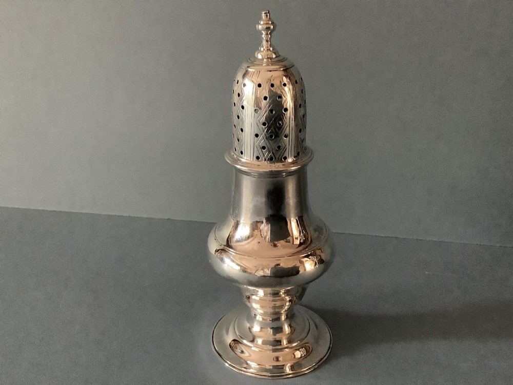 Antique George III Solid Silver Caster View II