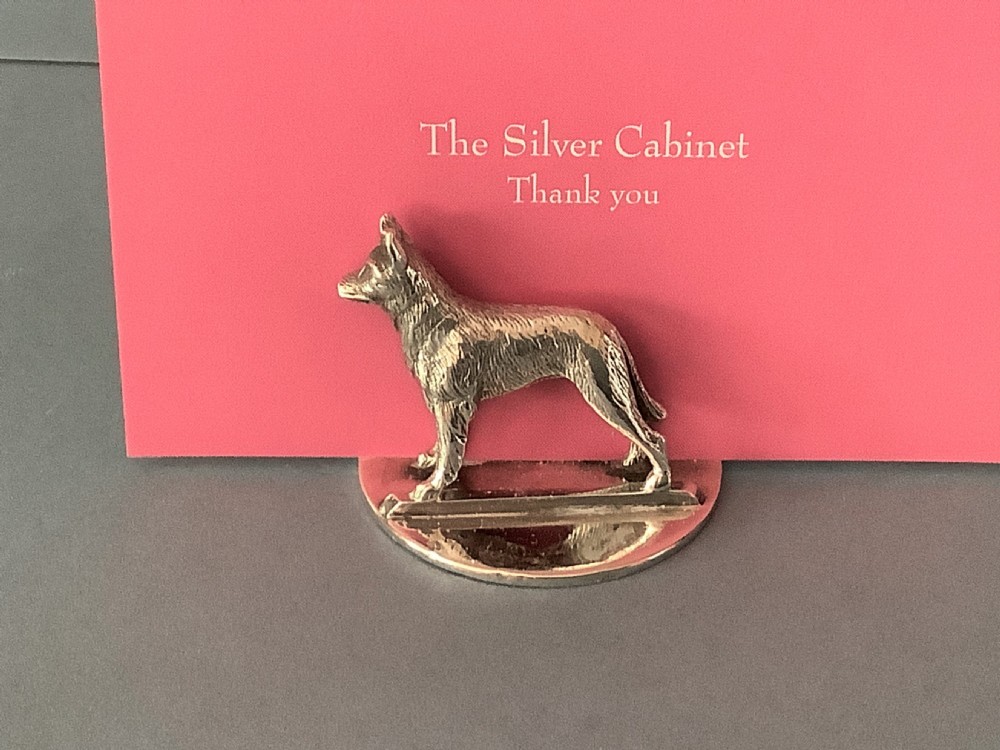 Antique Silver Menu Holders - Fox and Hounds View III