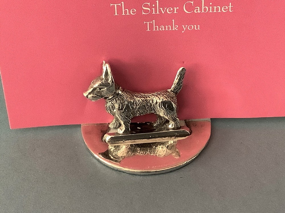 Antique Silver Menu Holders - Fox and Hounds View VIII