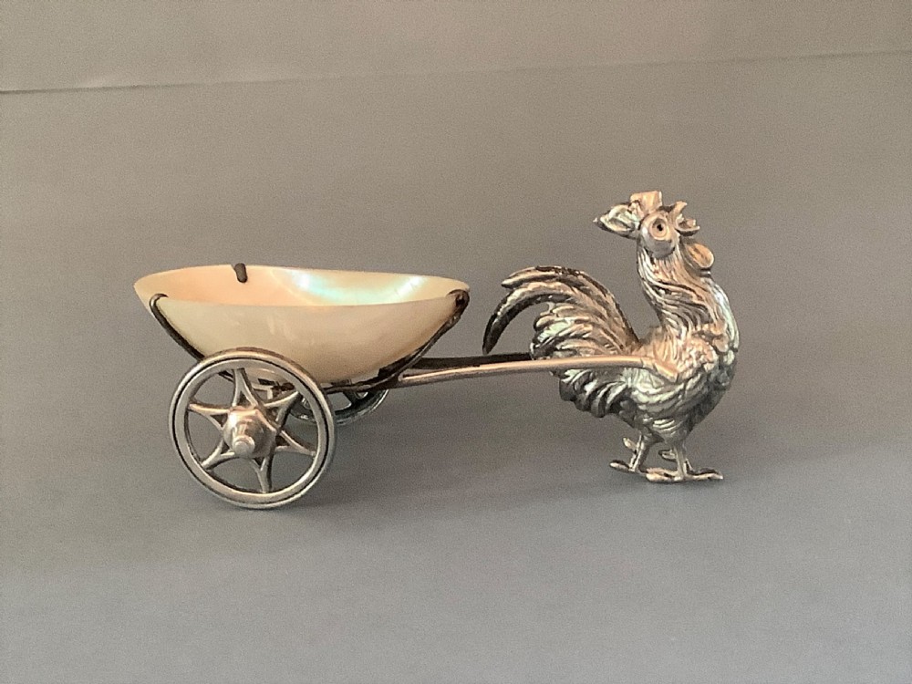 Novelty Edwardian Solid Silver Salt Cart View III