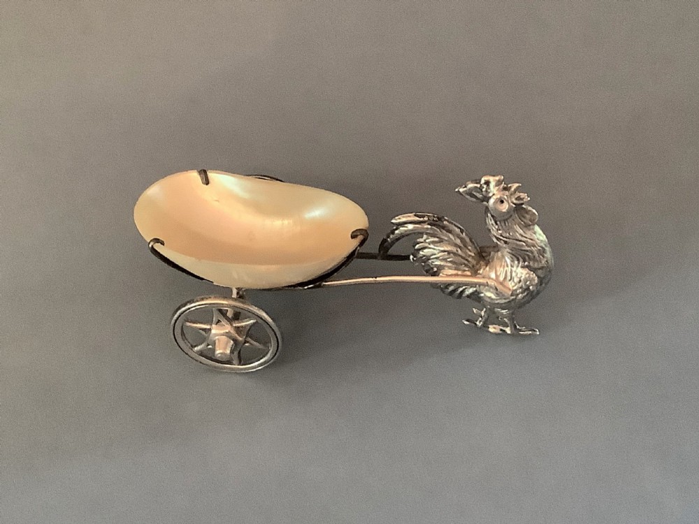 Novelty Edwardian Solid Silver Salt Cart View IV
