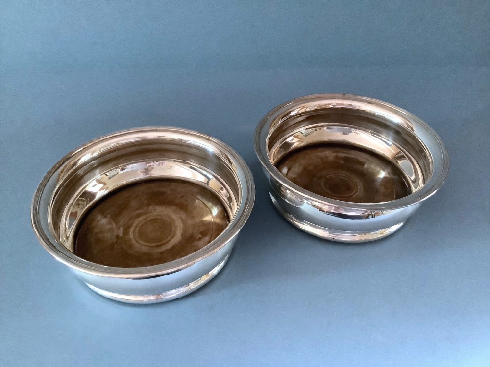 Pair of Old Sheffield Plate Coasters View III