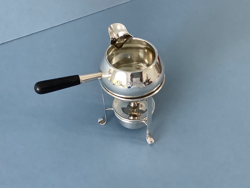 Antique Edwardian Silver Brandy Warmer with Stand