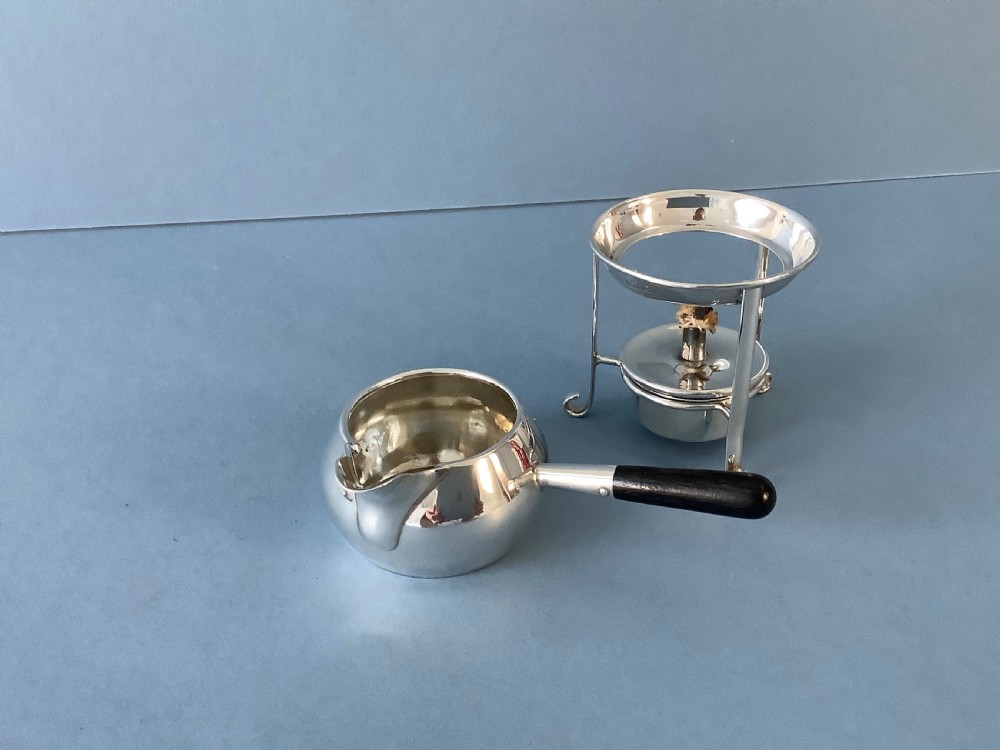 Antique Edwardian Silver Brandy Warmer with Stand View II