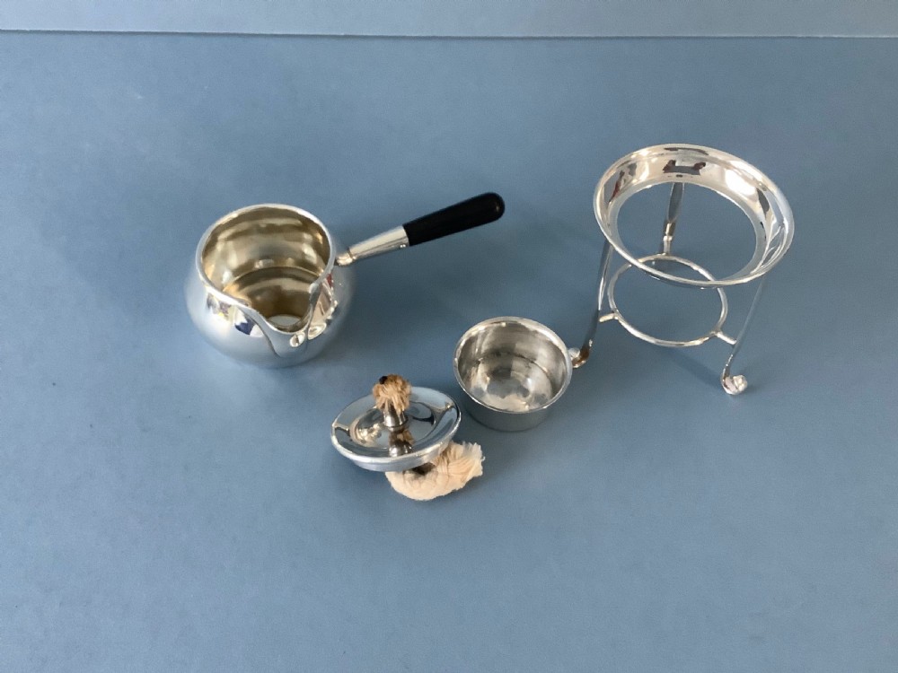 Antique Edwardian Silver Brandy Warmer with Stand View III