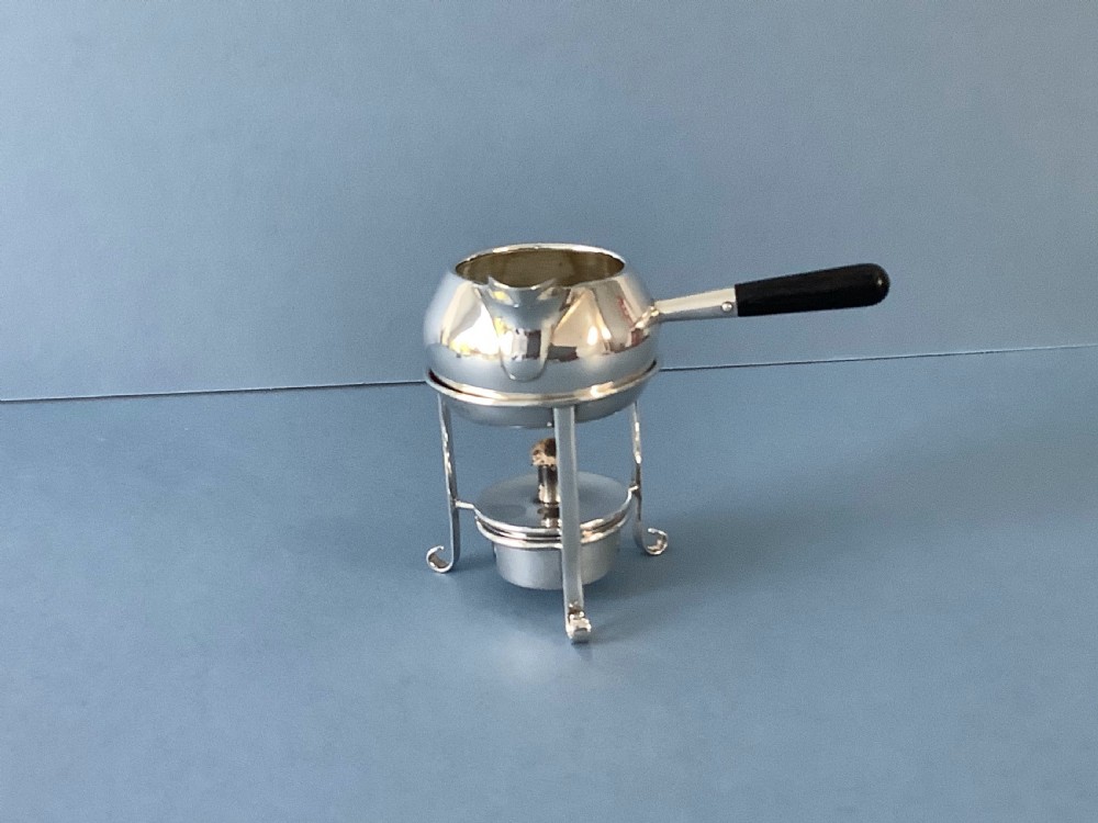 Antique Edwardian Silver Brandy Warmer with Stand View IV