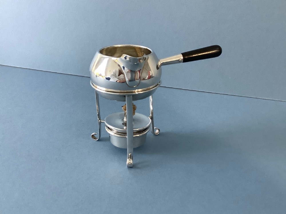 Antique Edwardian Silver Brandy Warmer with Stand View V