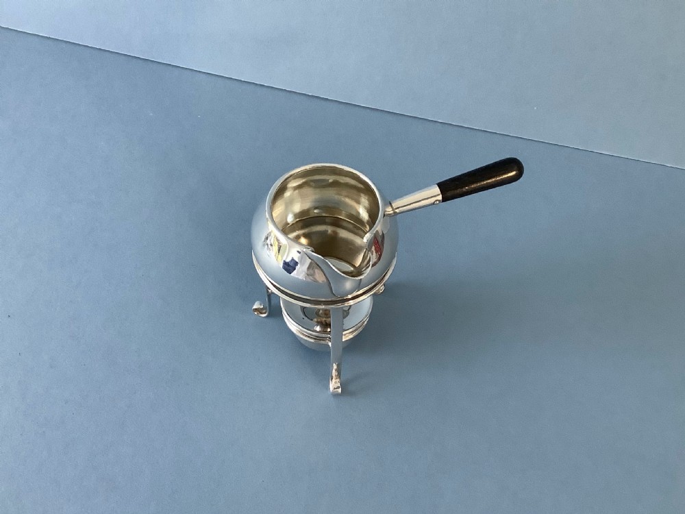 Antique Edwardian Silver Brandy Warmer with Stand View VI