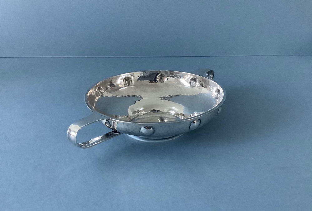 Antique Arts and Craft Silver Quaiche View V