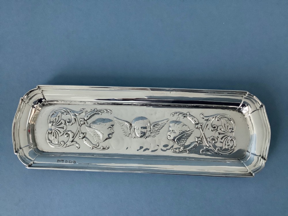 Antique Edwardian Art Nouveau Silver Tray