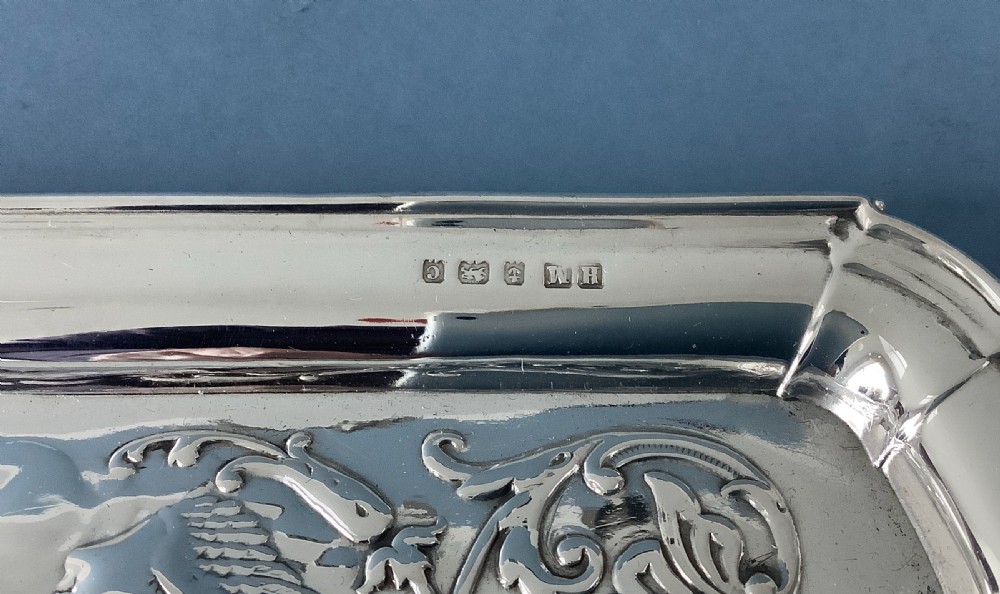 Antique Edwardian Art Nouveau Silver Tray View II