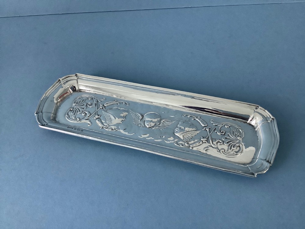 Antique Edwardian Art Nouveau Silver Tray View III