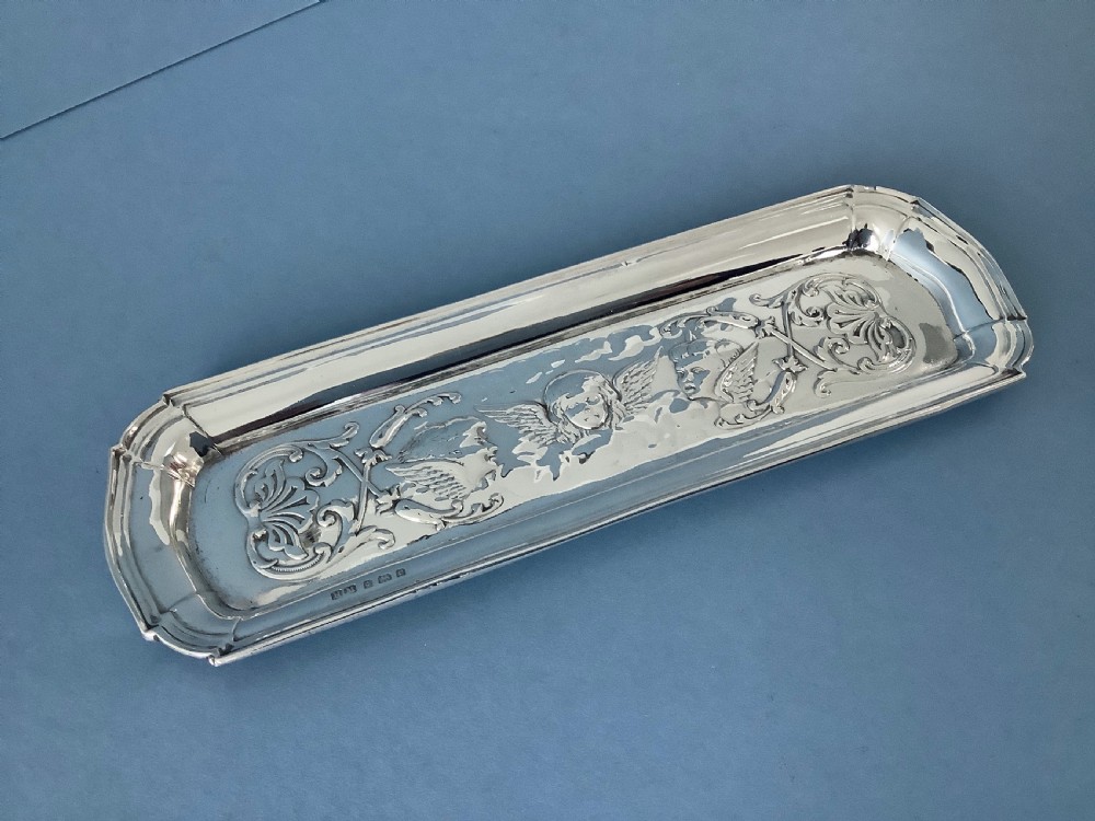 Antique Edwardian Art Nouveau Silver Tray View IV