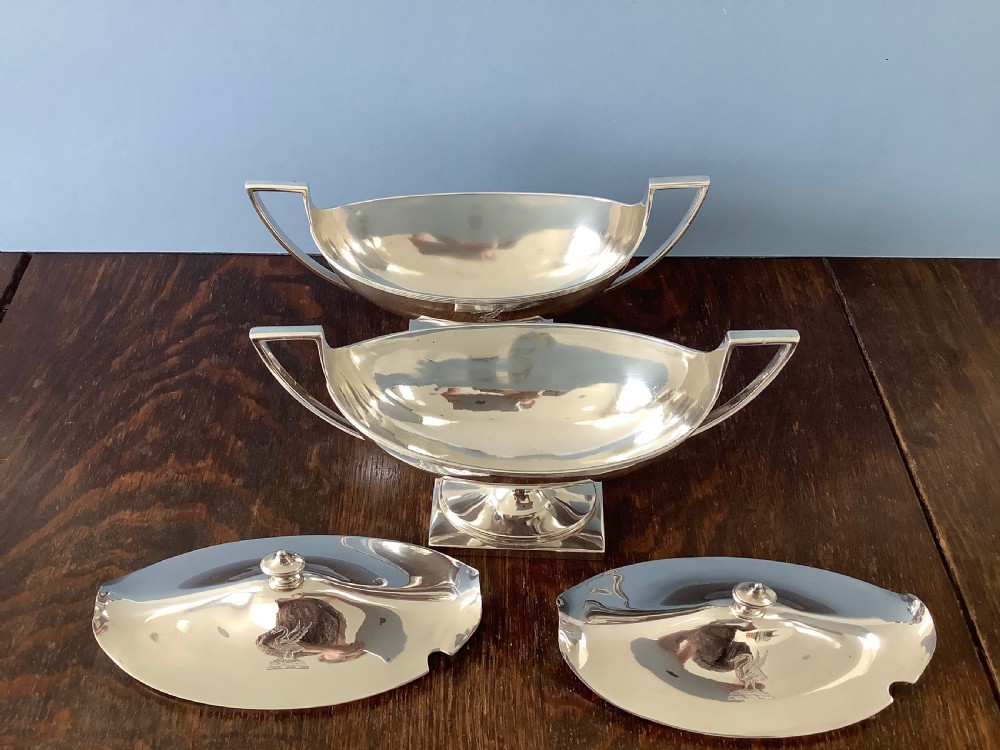 Pair of Antique Georgian Silver Sauce Tureens 1796 View III
