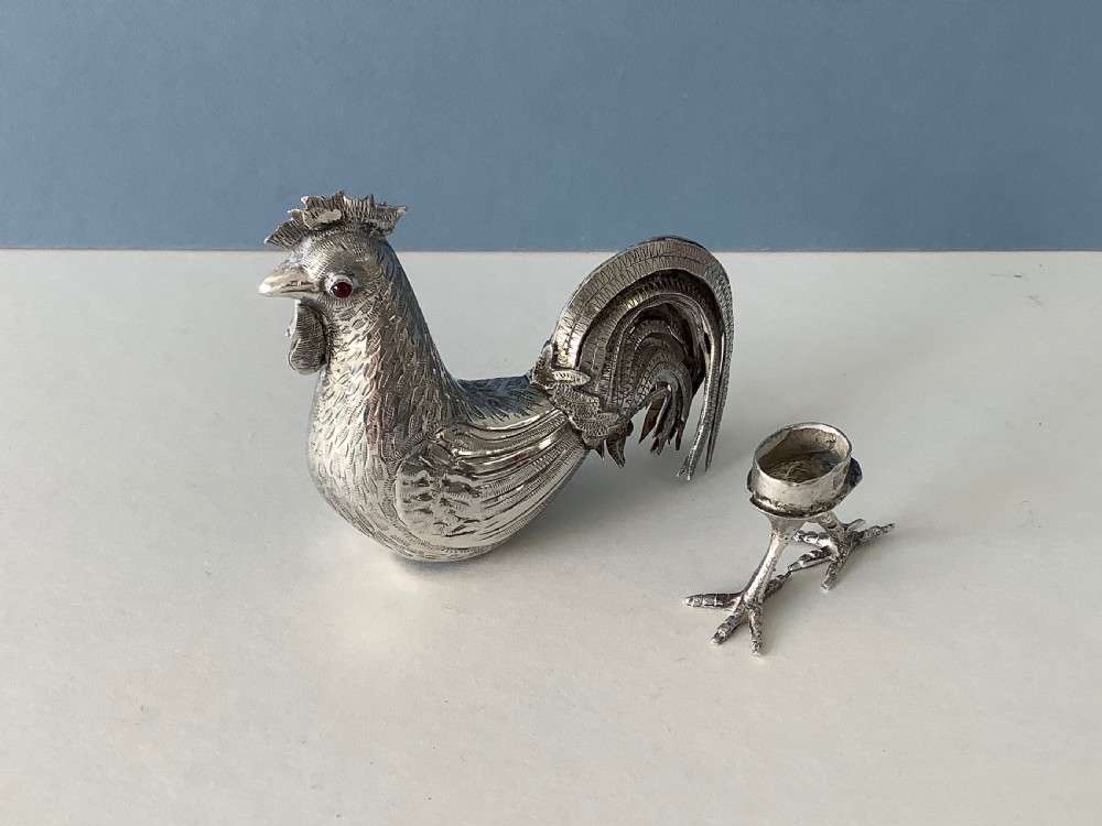 Victorian Silver Novelty Cockerel Snuff Box 1890 View III