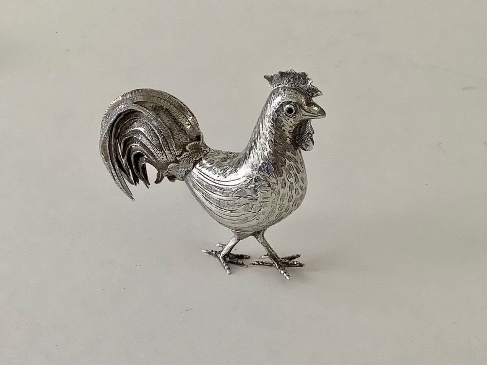 Victorian Silver Novelty Cockerel Snuff Box 1890 View IV