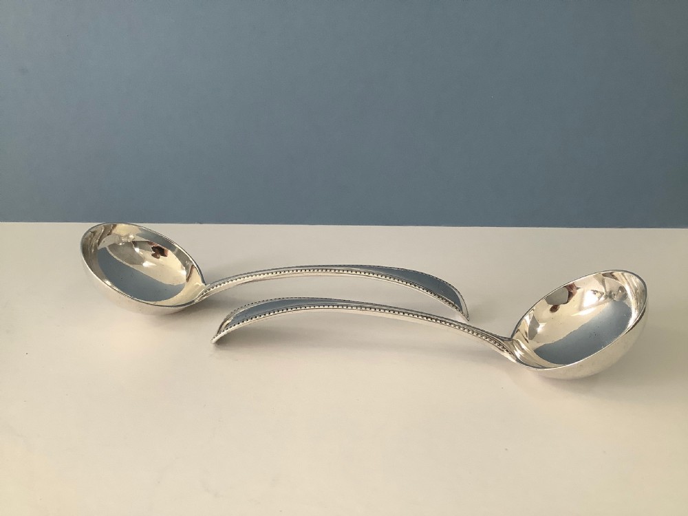 Pair of Antique Victorian Solid Silver Ladles 1895