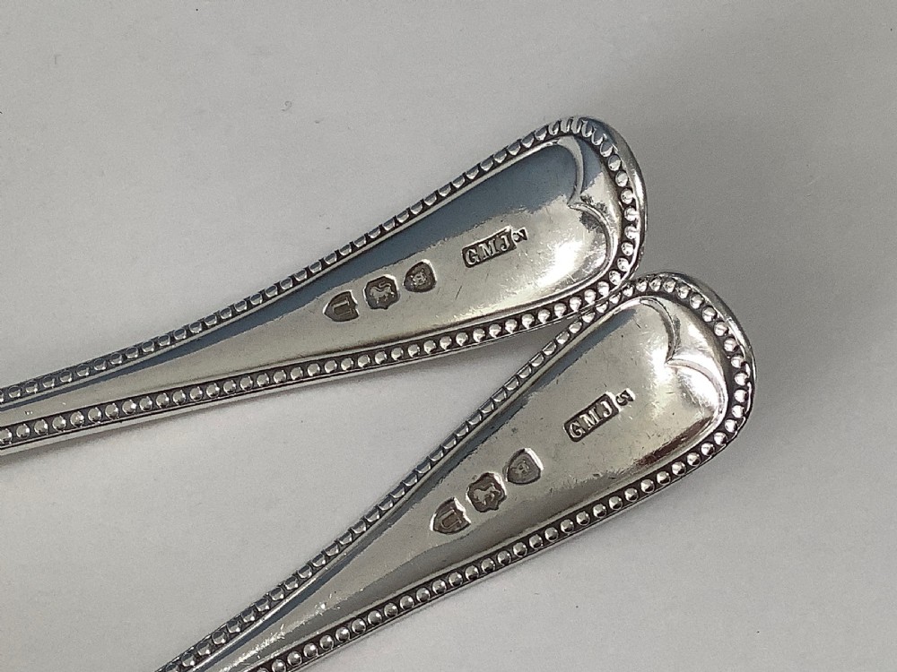 Pair of Antique Victorian Solid Silver Ladles 1895 View III