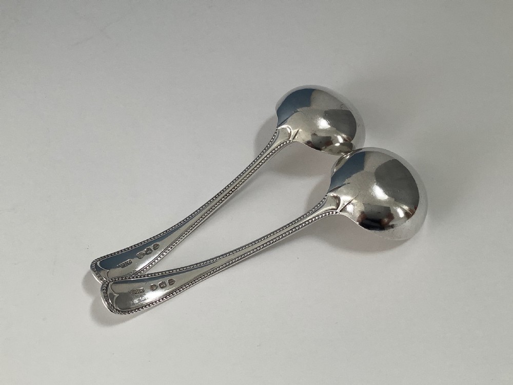 Pair of Antique Victorian Solid Silver Ladles 1895 View IV
