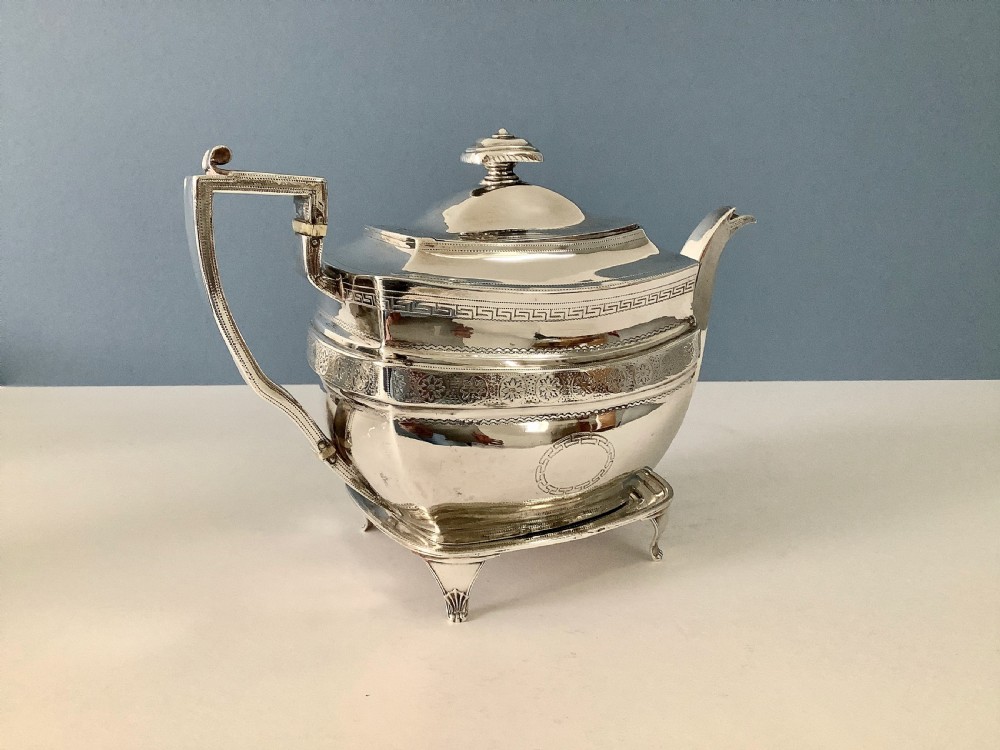 Georgian Solid Silver Teapot and Stand 1807