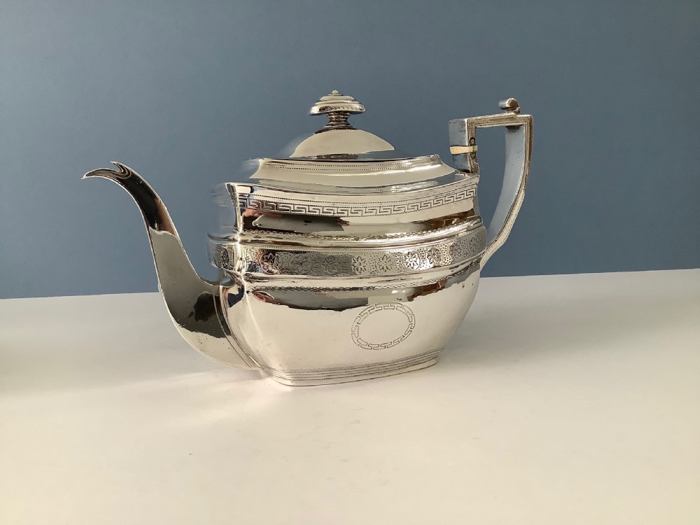 Georgian Solid Silver Teapot and Stand 1807 View II