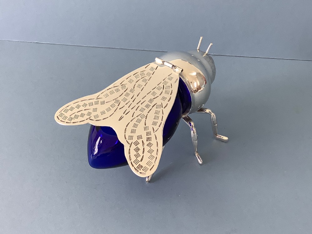 Silver Plated Novelty Bee Honey Pot View VI