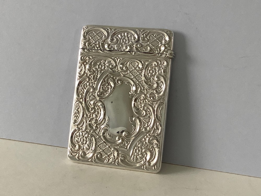 Antique Edwardian Silver Castle Top Card Case View II