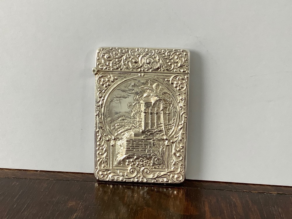 Antique Edwardian Silver Castle Top Card Case View IV