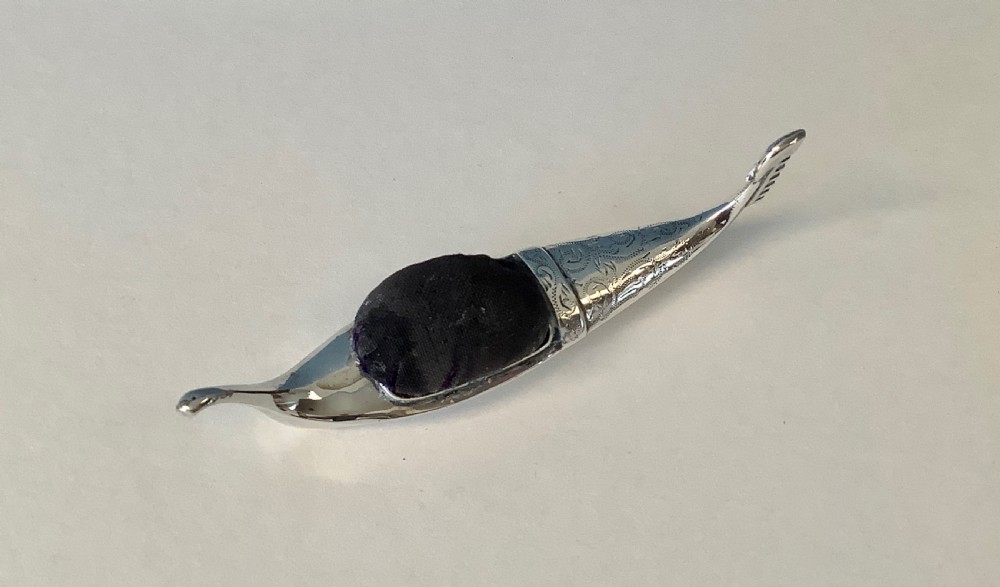 Antique Solid Silver Pin Cushion - Gondola View III