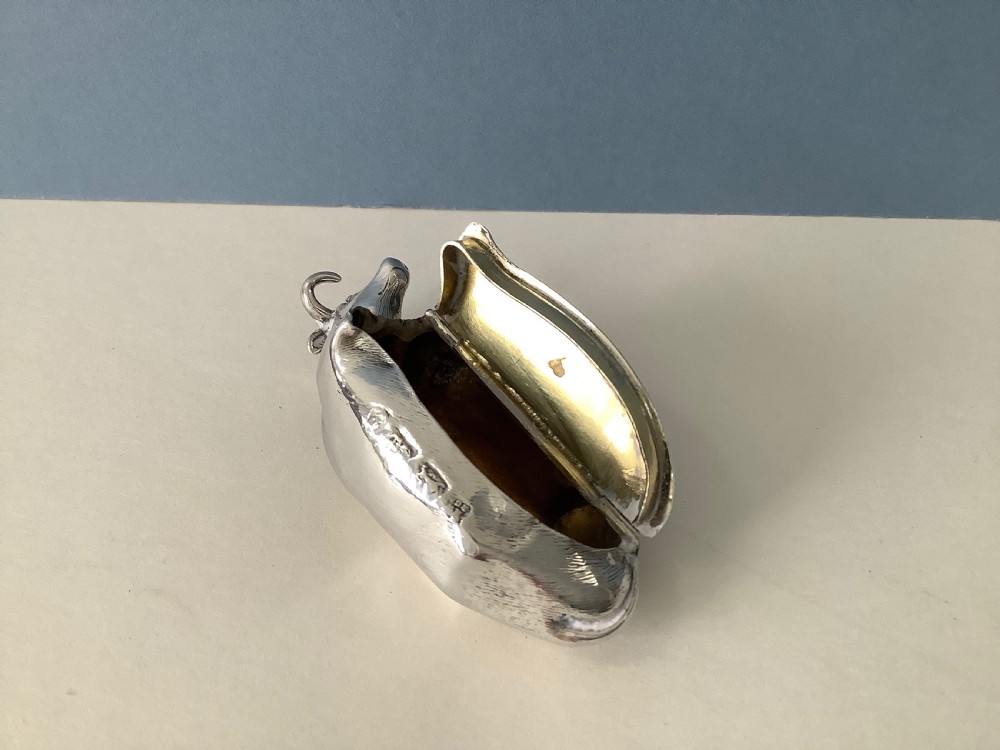 Antique Silver Snuff Box - Recumbent Cow View VII