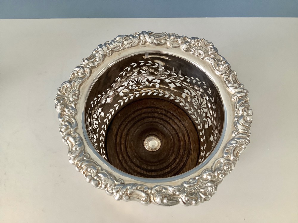 Antique Victorian Old Sheffield Plate Wine Coaster View III