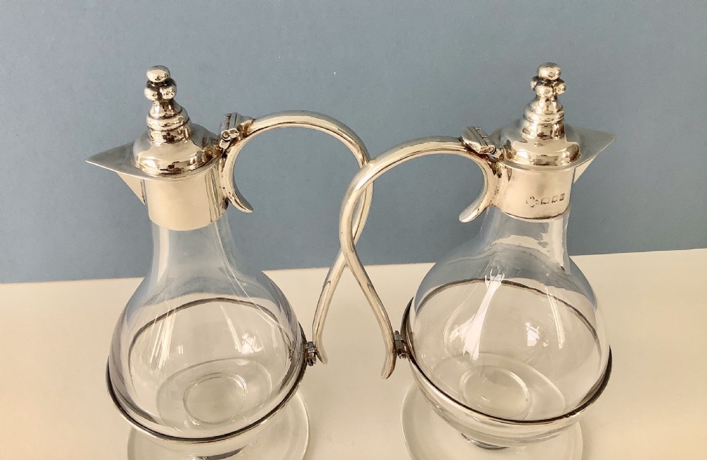 Pair of Antique Silver Mounted Claret Wine Jugs View IV