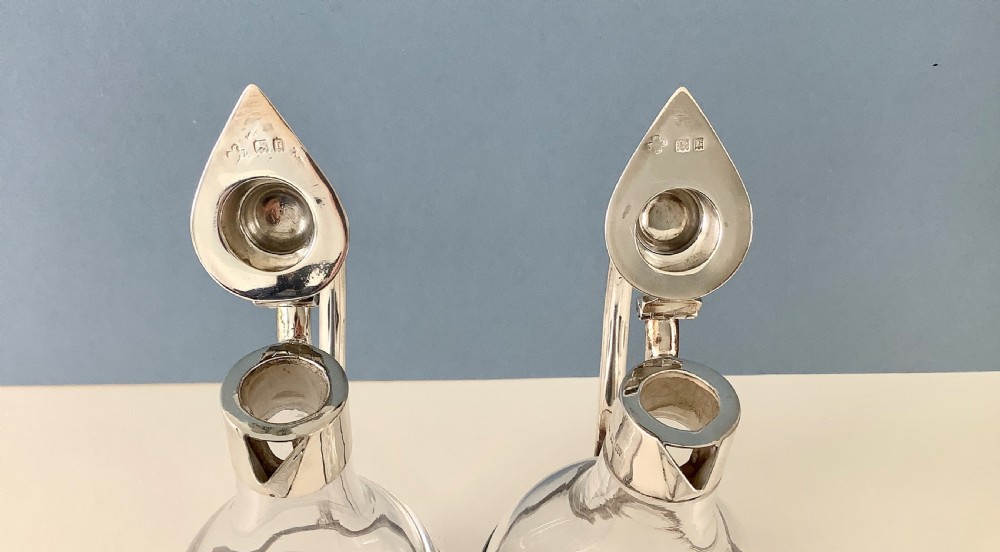 Pair of Antique Silver Mounted Claret Wine Jugs View VIII