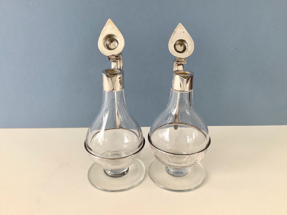 Pair of Antique Silver Mounted Claret Wine Jugs View IX