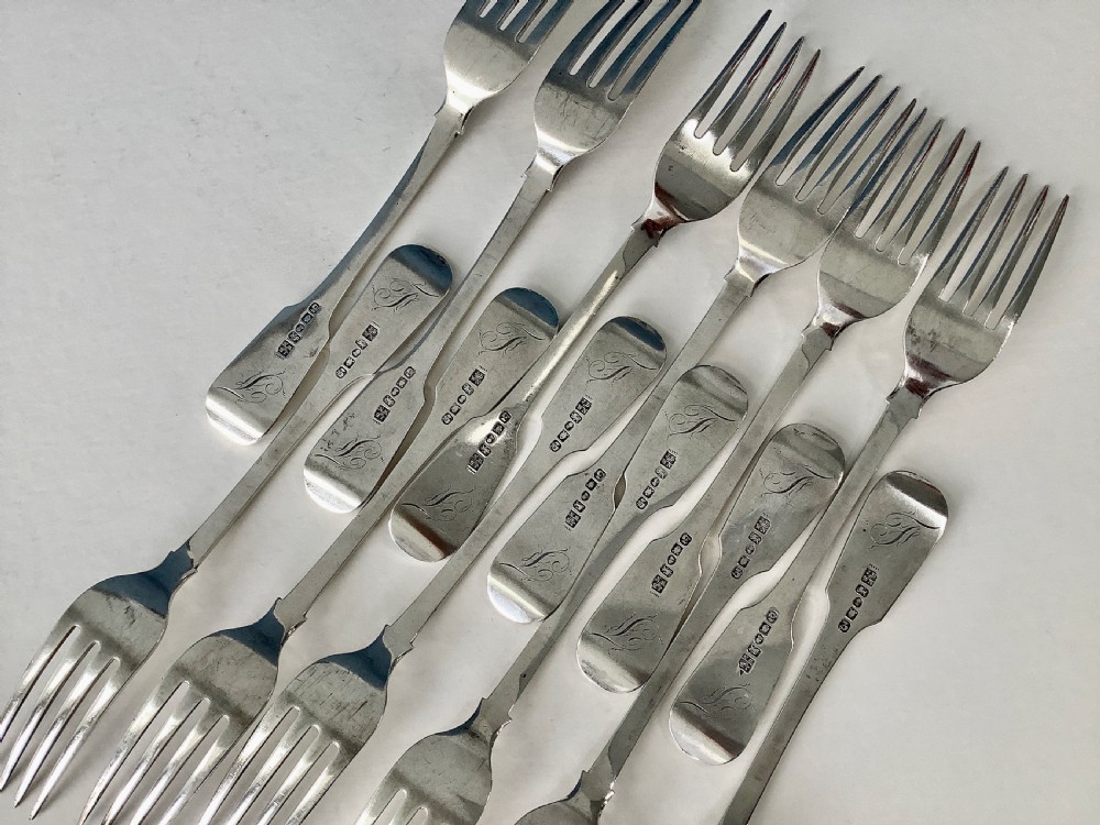 Set of Twelve York Silver Dinner Forks 1836 View II