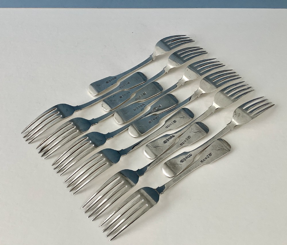 Set of Twelve York Silver Dinner Forks 1836 View VII