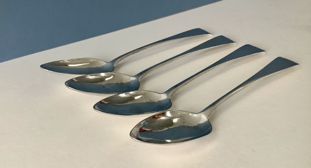 Set of Antique Georgian Silver Table Spoons Tablespoons  View II