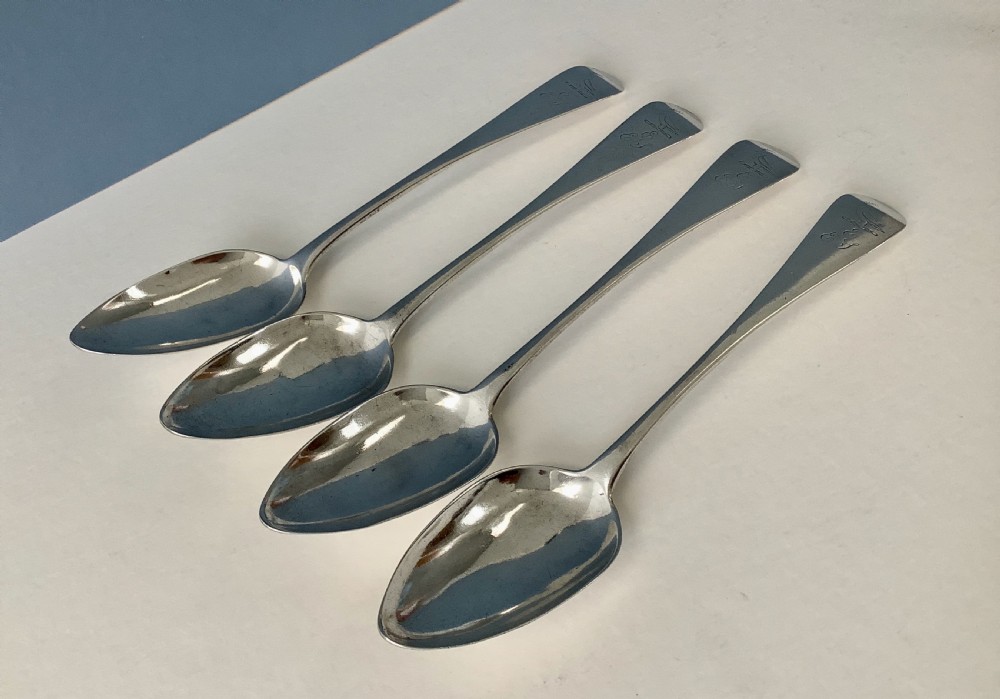 Set of Antique Georgian Silver Table Spoons Tablespoons  View IV