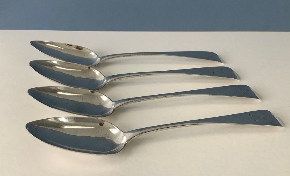 Set of Antique Georgian Silver Table Spoons Tablespoons  View V
