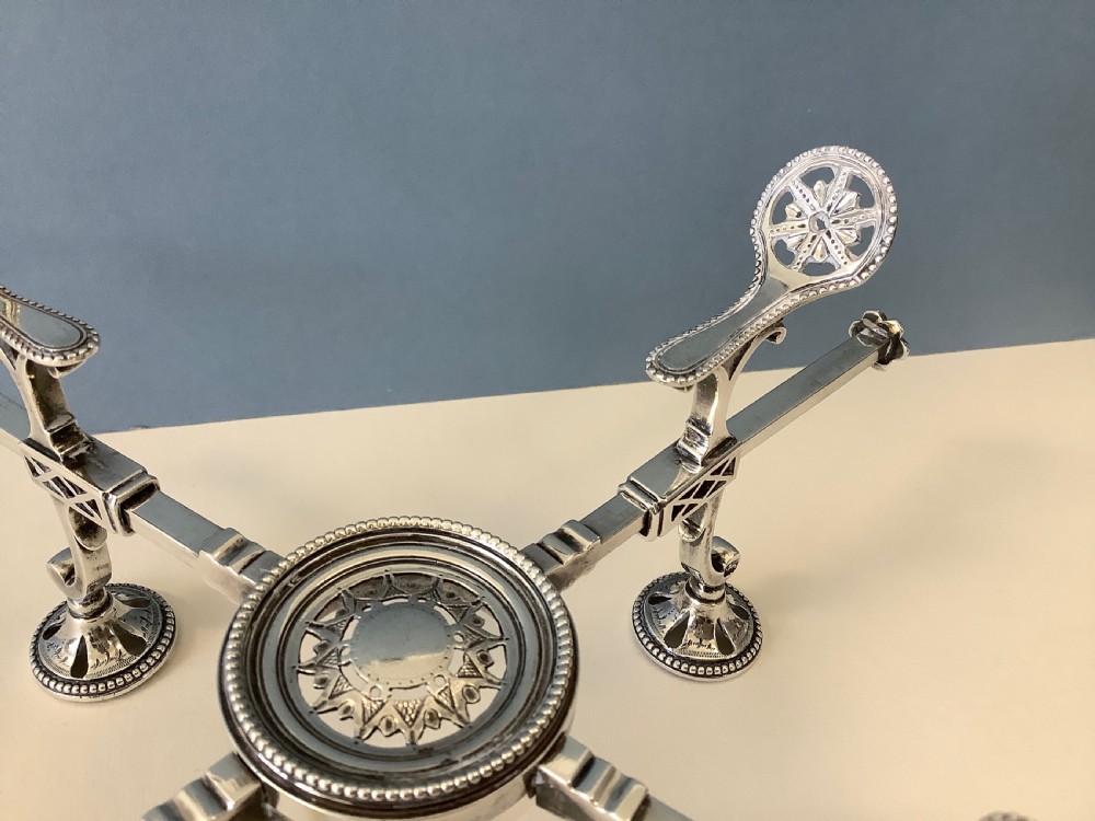 Antique Georgian Silver Dish Cross View VI