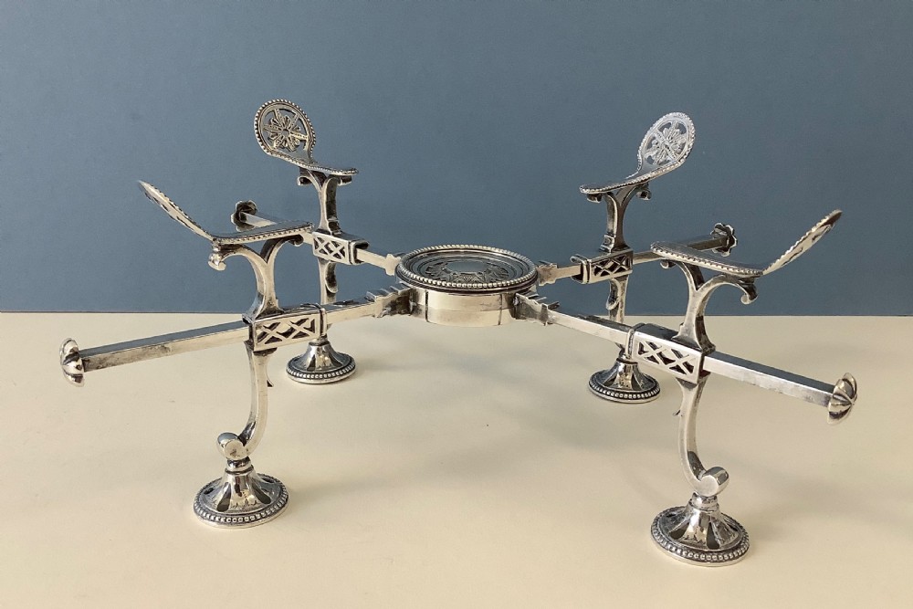 Antique Georgian Silver Dish Cross View VII