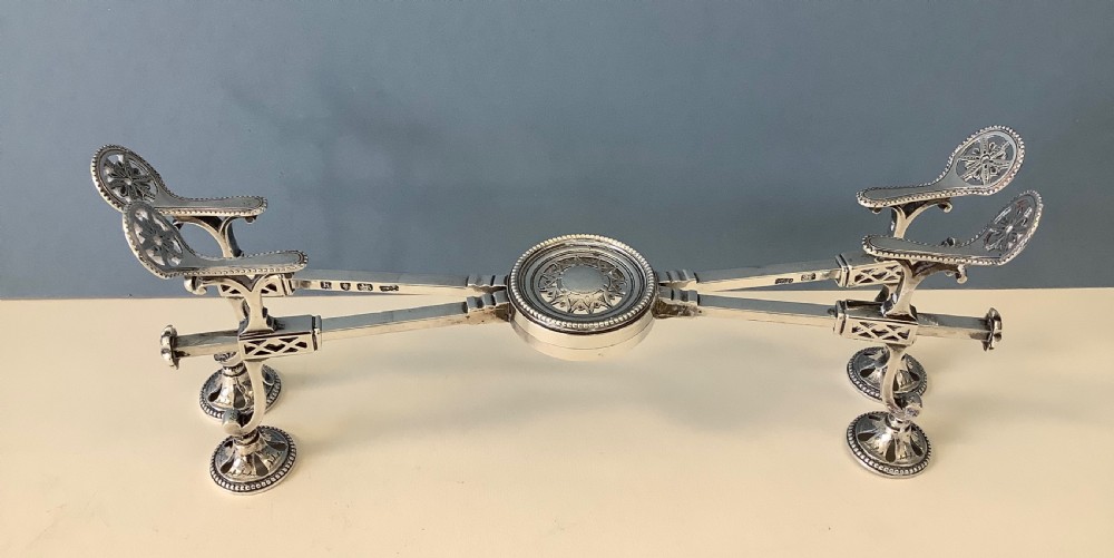 Antique Georgian Silver Dish Cross View IX