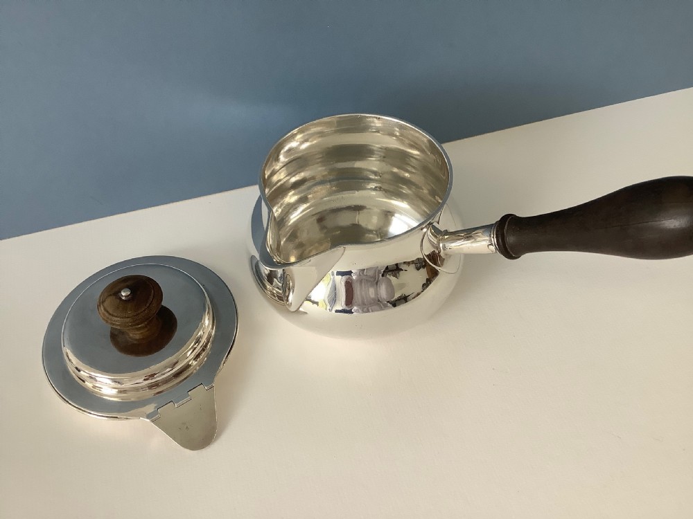 Enormous Antique Georgian Silver Brandy Pan  View X