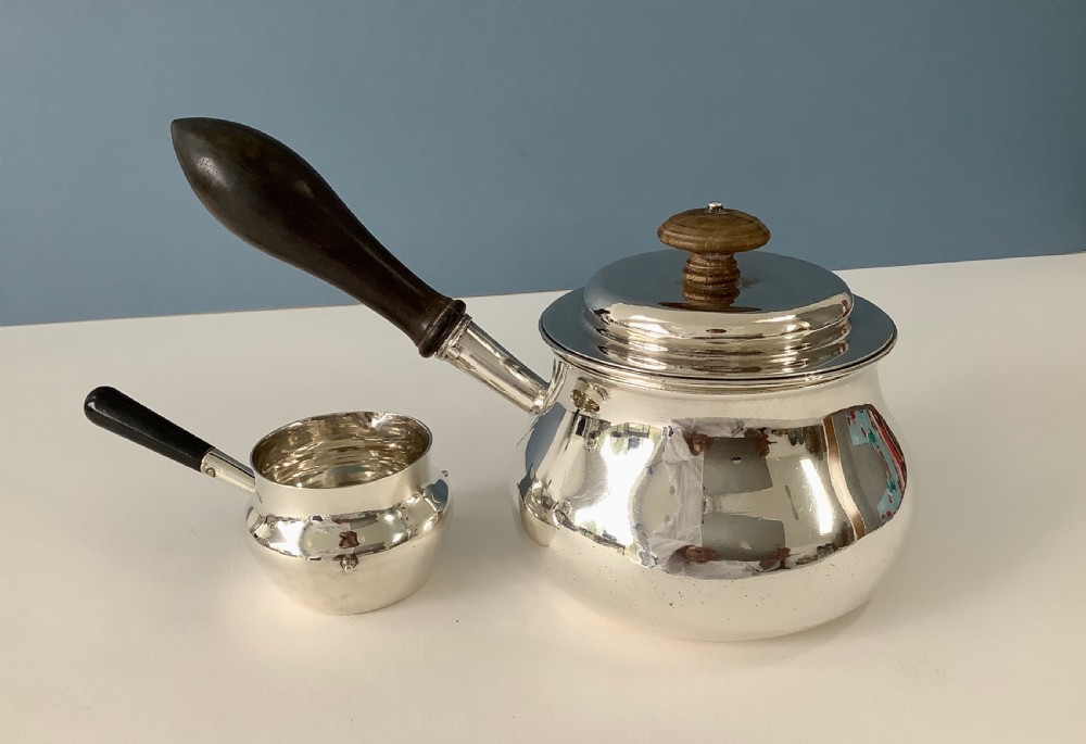 Enormous Antique Georgian Silver Brandy Pan  View XI