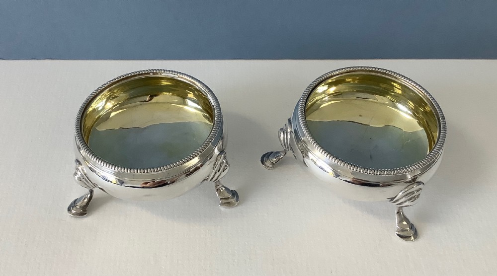 Pair of Hester Bateman Georgian Silver Salts 
