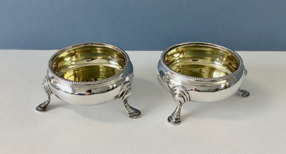 Pair of Hester Bateman Georgian Silver Salts  View II